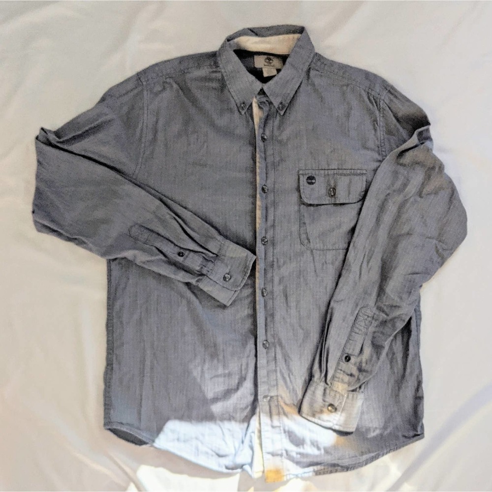Timberland Shirt Long Sleeve Button Down Small